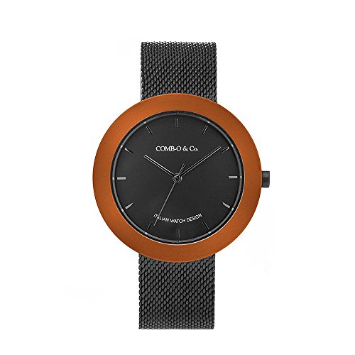 Montre quartz analogique de poignet Comb-o & Co R37 bracelet cuir noir
