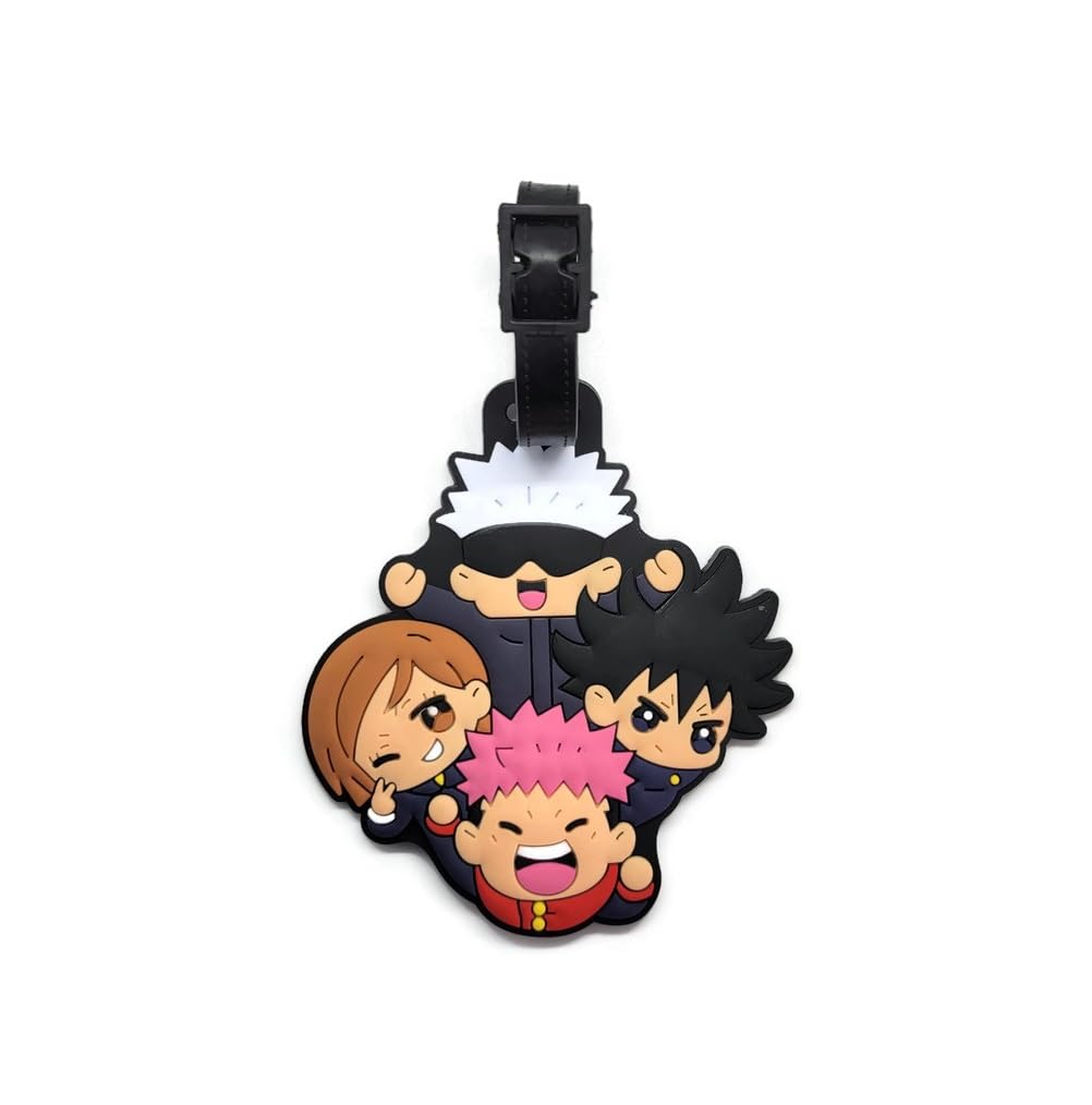 EBTY DREAMS Inc. - Set of 1 Jujutsu Kaisen Satoru Gojou, Yuuji Itadori, Megumi Fushiguro, Nobara Kugisaki Travel Luggage Tags for Suitcases