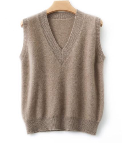Women's V-Neck Knitted Sweater Vest 100% Merino Wool Lightweight Sleeveless Pullover Basic Blouse Short Tops3