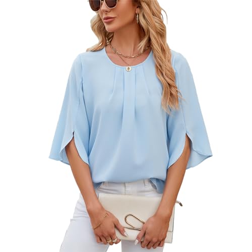 3/4 Arm Bluse Damen Elegant - Bequeme Tunika Für Beruf & Alltag