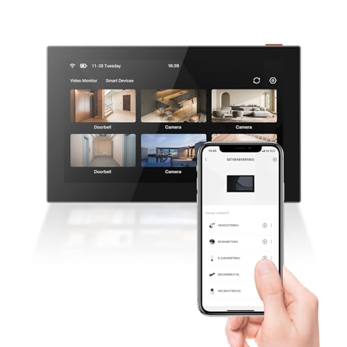 EZVIZ Intelligenter Bildschirm im Innenbereich, kabelloser 7" Farb-Touchscreen mit 4600mAh Akku, 2-Wege-Audio und Live-Ansicht, leicht zu installieren, SD7