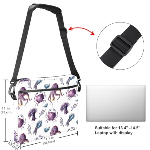 Sac à bandoulière pour ordinateur multicolore à faune marine - 7