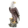 Collections etc magnificent bald eagle on stump garden statue outdoor decorative figurine for yard or garden  urban country home decor