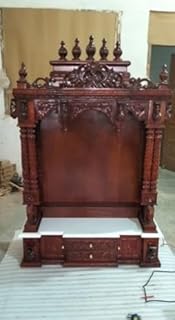 Generic Blackperlcrafts by Wooden home Temple Puja Mandir new gift Indian home temple South Indian temple temple for home teak wood temple large Puja temple Gift, 65 inch, Brown