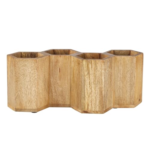 Gourmet Basics by Mikasa Hex Wooden Flatware Storage Caddy