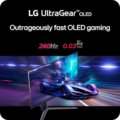 LG ‎27GS93QE 27-inch Ultragear OLED Gaming Monitor QHD 1440p 240Hz 0.03ms DisplayHDR True Black 400 AMD FreeSync Premium Pro NVIDIA G-Sync HDMI 2.1 DisplayPort Tilt/Height/Pivot Stand Black — view 2
