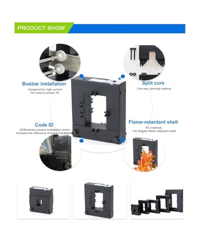 Transformador de corriente tipo abierto DP-812 de 500A a 2000A sin cortes 4