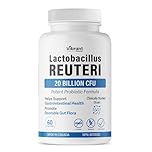 Lactobacillus Reuteri Probiotic 20 Billion CFU - L Reuteri Probiotic - Highest CFU Count, Gut Health, Yogurt Starter Culture, Probiotic With Prebiotic FOS, Made In Canada, 60 Capsules