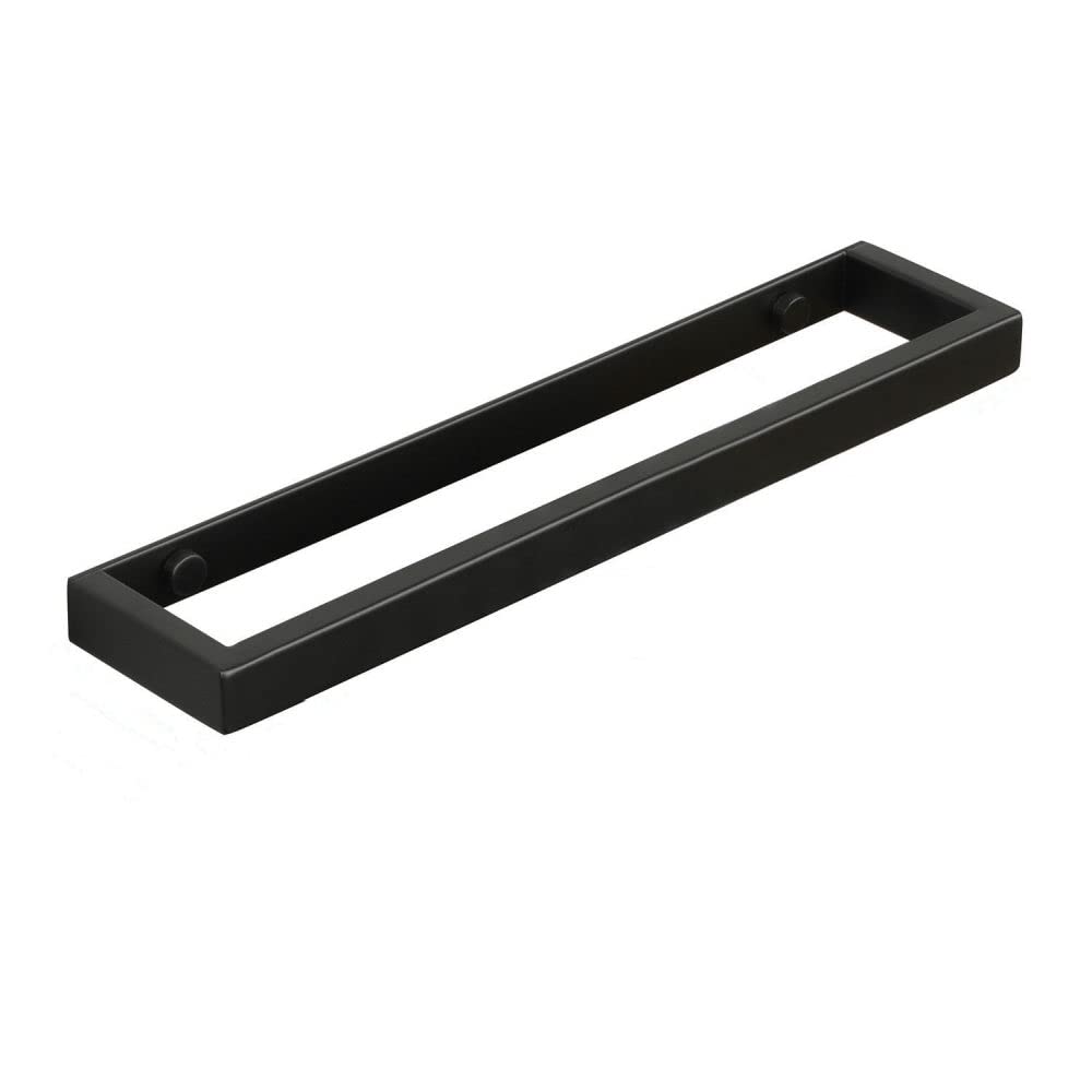 Porte-serviettes autocollant noir mat 30cm support mural acier inoxydable moderne