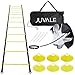Juvale Speed and Agility Training Set - Includes Agility Ladder with Carrying Bag, 6 Disc Cones, Resistance Parachute, 4 Steel Stakes - for Speed, Coordination, Footwork, Explosiveness, Black, Yellow