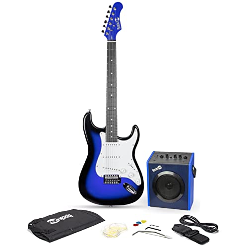 Rockjam 6 String Electric Guitar Kit, Right, Blue & Blue, Full-Size (Eg1-Bl-Sk-V) #TOP21
