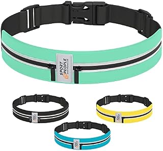 sport2people Running Belt for Men & Women, Phone Holder for Running, Reflective Running Gear, Running Fanny Pack for Women & Men, Cell Phone Holder, Running Waist Packs, Money Belt, Travel Belt