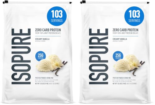 Image of Isopure Zero Carb Whey Isolate Protein Powder, Creamy Vanilla 7.5 Pound (Pack of 2)
