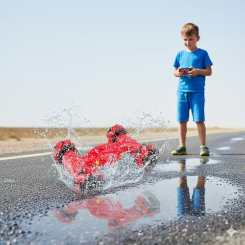 Image of Amitasha RC All-Terrain Rock Crawler Remote Control Car 4X4 Dual Sided Climbing Vehicle 4WD Off-Road Double Sided Rechargeable Truck for Kids & Adults 360 Rotate Drift Stunt Car
