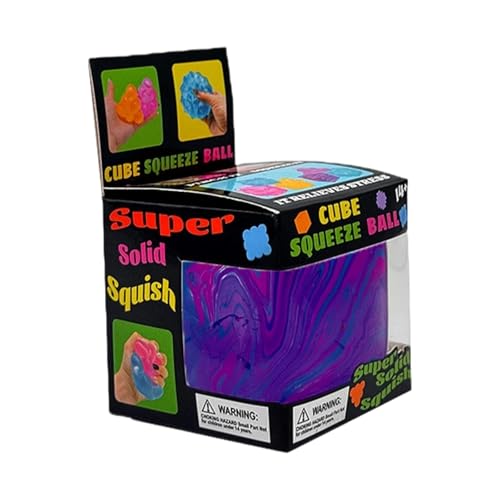Squishy Stress Cube for Adults,Squishy Slow Rising Fidget Cube Sensory for Anxiety Stress Relief High Density Ice Squeeze Ball Cubes Purple (Purple) image 8