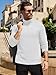 Men's Fashion Mock Turtleneck T-Shirts Long Sleeve Pullover Sweater Basic Designed Undershirt Slim Fit Top 2XL White