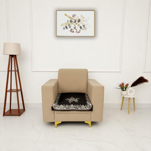 Image of Homerz Premium 'Luxe Series' Sofa Cover | Holland Velvet Fabric | Smooth Finish | Anti-Slip Fleece Backing Couch Protector (Royal, 1 Seater, Only Seat Cover)