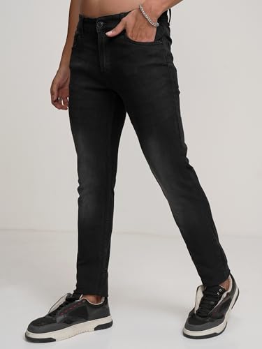 Image of Highlander Mens Tapered Fit Denim Jeans for Man| Regular Length|Mid-Rise|Stretchable Fabric for Comfort fit| Jeans for Man | Men Jeans