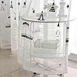 HooHero White Castle Star Pattern Embroidered Cartoon Design Liner Voile Semi Shadding Sheer Curtains Rod Pocket Top Style Home Decor for Living Room Bedroom Kitchen