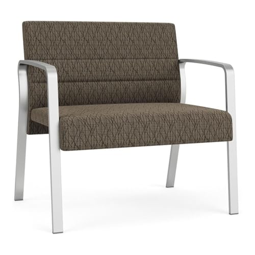 Lesro Waterfall Reception Waiting Room Bariatic Chair/Silver Steel/Brown
