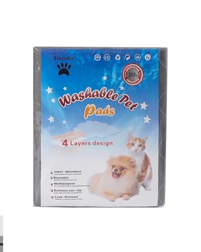Image of SincoPet Washable Pee Pads for Dogs + Free Puppy Grooming Gloves /Quilted, Fast Absorbing Machine Washable Dog Whelping Pad /Waterproof Puppy Training Pad /Housebreaking Absorption Pads