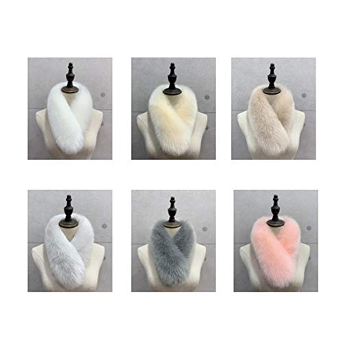 Synthetic Fur Scarf Stoles,Faux Fox Fur Scarf with Clip3
