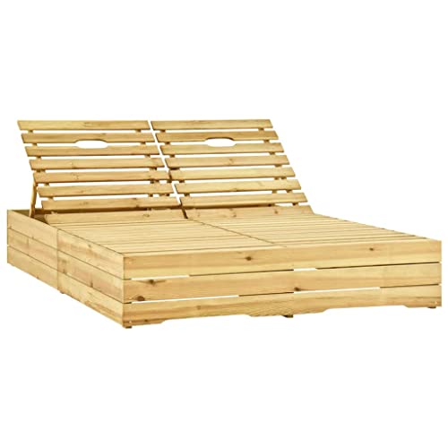 SKTQYQO Tumbona doble de madera de pino impregnada para 2 personas, con respaldo ajustable, para jardín y patio, decoración exterior duradera y resistente a la intemperie