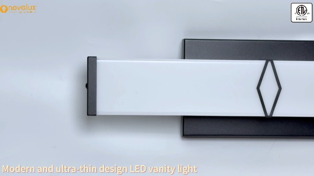 Image of 16 Inch Bathroom Vanity Light 2000LM, 5700K Daylight White Modern Bathroom Light Dimmable, AC 120V 20W Matte Black LED Vanity Lighting Fixtures Wall Sconce ETL Certified, 1Pack