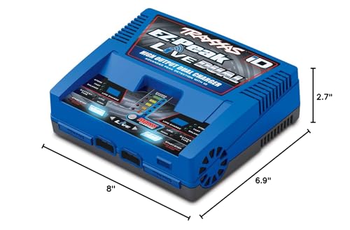 traxxas ez peak live dual 200w multi-chemistry charger with id blue 2973