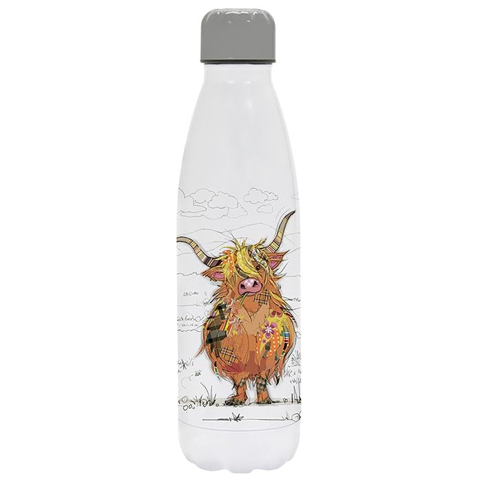 Lesser & Pavey 500ml Stainless Steel Water Bottle, White, Brown, Orange, 500 ml