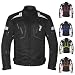 Motorcycle Jacket For Men Cordura Motorbike Racing Biker Riding Breathable CE Armored Waterproof All-Weather (All-Black, Large)