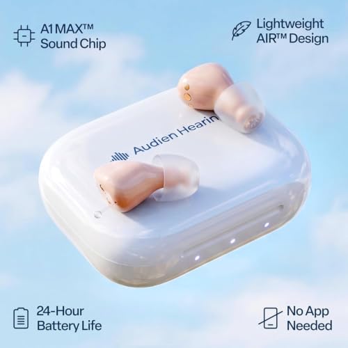 Image of Audien Atom Air Rechargeable OTC Hearing Aids + Wax Guard Kit Bundle