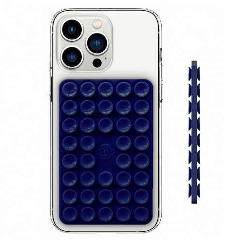 Silicone Double-Sided Suction Phone Grip Detachable - Car Dashboard/Mirror Phone Holder Reusable Waterproof Stress-Relieving Mount for Selfies & Videos -iPhone & Android Compatible Galaxy Blue