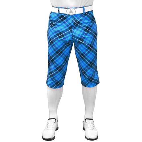 Royal &Amp; Awesome Blue Plaid Trews Argyle Mens Golf Knickers,Blue-Plaid-Trews,42 Inches Waist - 106 Cm