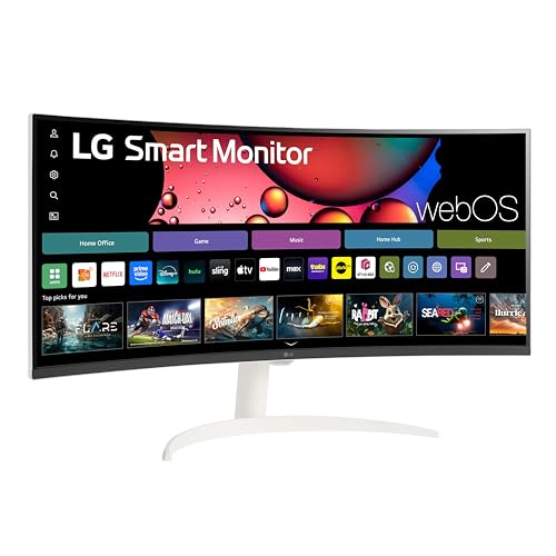 LG 34SR60QC-W 34-inch QHD (3440x1440) Curved Smart Monitor with Streaming, UltraWide Screen, webOS, HDR10, 100Hz, Built-in Speaker, AirPlay2, Screen Share, Bluetooth, ThinQ App, White - image 8