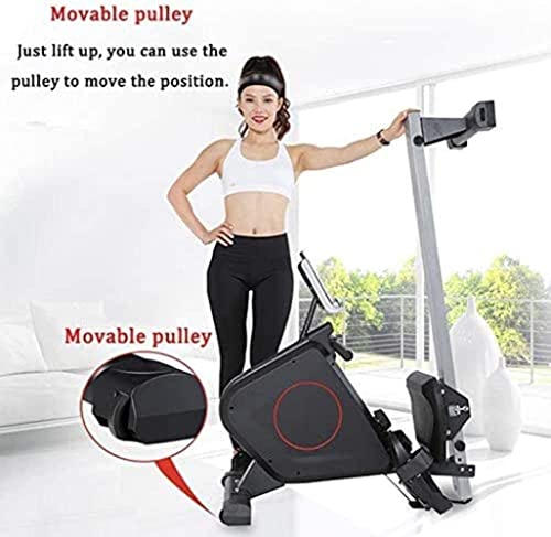 Image of Foldable Rowing Machines Adjustable Resistance 265LB Weight Capacity /Comfortable Seat Cushion (Black)