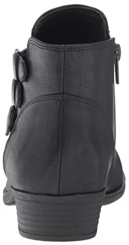 Sugar Women's Tikki Dress Block Heel Ankle Boot Ladies Side Zip Bootie With Triple Buckle Over Open Ankle Black 6.5 #TOP2