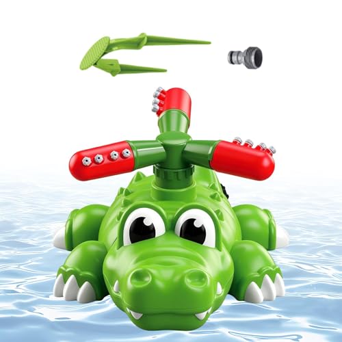 Jouet d'arrosage extérieur crocodile et fusée pour jeux de piscine et pelouse