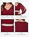 Pinup Fashion Women Plus Size Bridesmaid Dresses Burgundy Formal Long Sleeve Evening Chiffon Elegant Wrap Ruched A-Line Maxi Dress