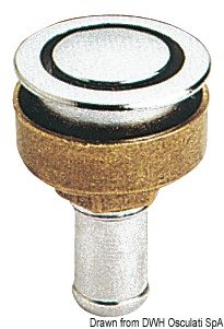 Évent droit 16 mm en laiton chromé pour réseau de plomberie