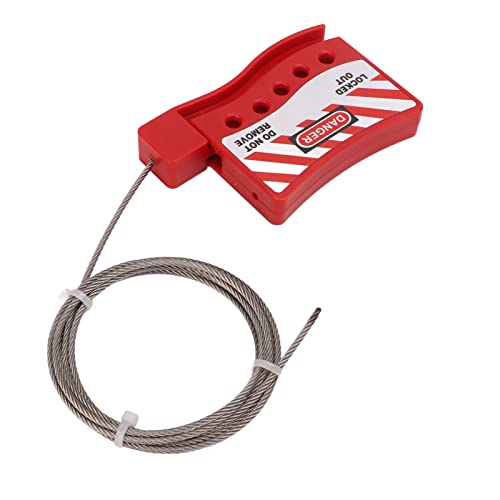 Lockout Tagout Cable Lock, Adjustable Cable Lockout 6.56ft Length Stainless Steel Adjustable Lockout Tagout Steel Cable for Industrial Chemical