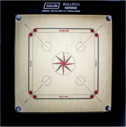 SISCAA Carrom Board Genius Indoor Board Game Approved by Carrom Federation of India & Maharashtra Carrom Association (Bulldog, 24mm)