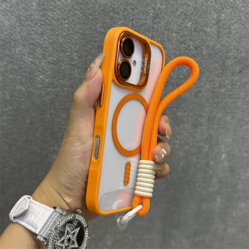 Étui métallique iPhone 11 Pro orange anti-chute avec support et dragonne sûre