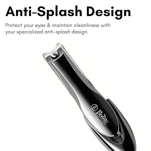 Image of Beaute Secrets 3 Pieces Nail Cutter Set with Nail Catcher No Splash Fingernail Clippers Toenail Clippers with Nail File, Stainless Steel Nail Cutter for Men and Women