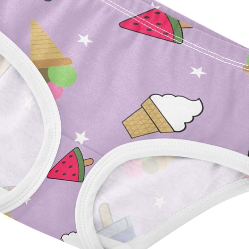 Girls' Underpants Kids Cotton Underwear Panties Briefs For Girl Age 2-8 Years Summer Icecream Cartoon Pattern4