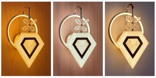 Image of kinis Diamond Shape Energy-Efficient LED Wall Sconce for Living Room Space-Saving LED Wall Light-Perfect for Any Room /Modern Style Led Wall Lamps for Bedroom /Led Wall Scone for Kitchen /Restaurants