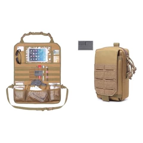 Tactical Car Backseat Organizer and Molle EDC Pouch Cover