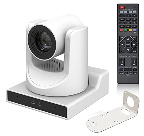 SMTAV PTZ Camera, 20X SDI Camera HDMI/SDI/USB3.0/Live Streaming Outputs for Meeting, Church, Events, Teaching (20X Optics Zoom, White)