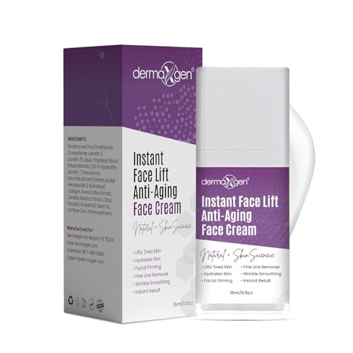 DERMAXGEN Instant Face Lift Cream – Anti-Aging Solution for Neck, Chest & Sagging Skin – Face Lift Cream Firming Instant for a Smoother, More Lifted & Refreshed Appearance – 0.5 oz / 15ml