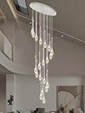 Lámpara de araña moderna negra de 350.5 cm, lámpara colgante de 20 luces para techos altos, vestíbulo, sala de estar, dormitorio, vestíbulo, elegante diseño de iluminación contemporáneo